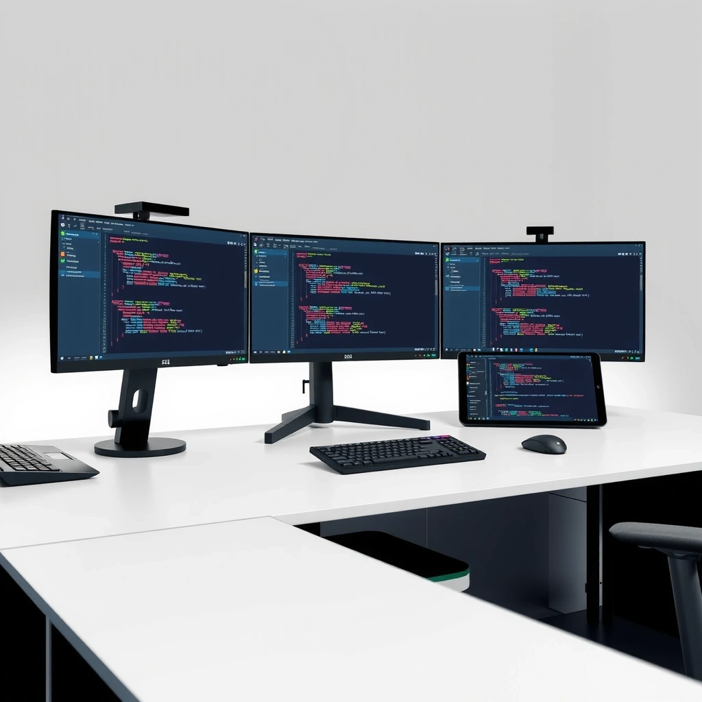 Modern web development workspace